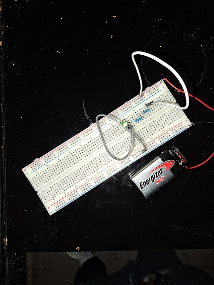 LED Test circuit breadboard